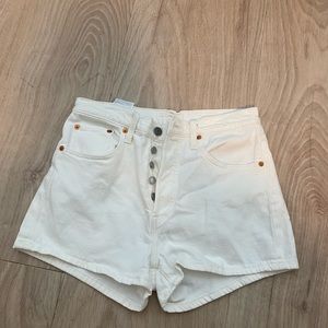 White Levi shorts